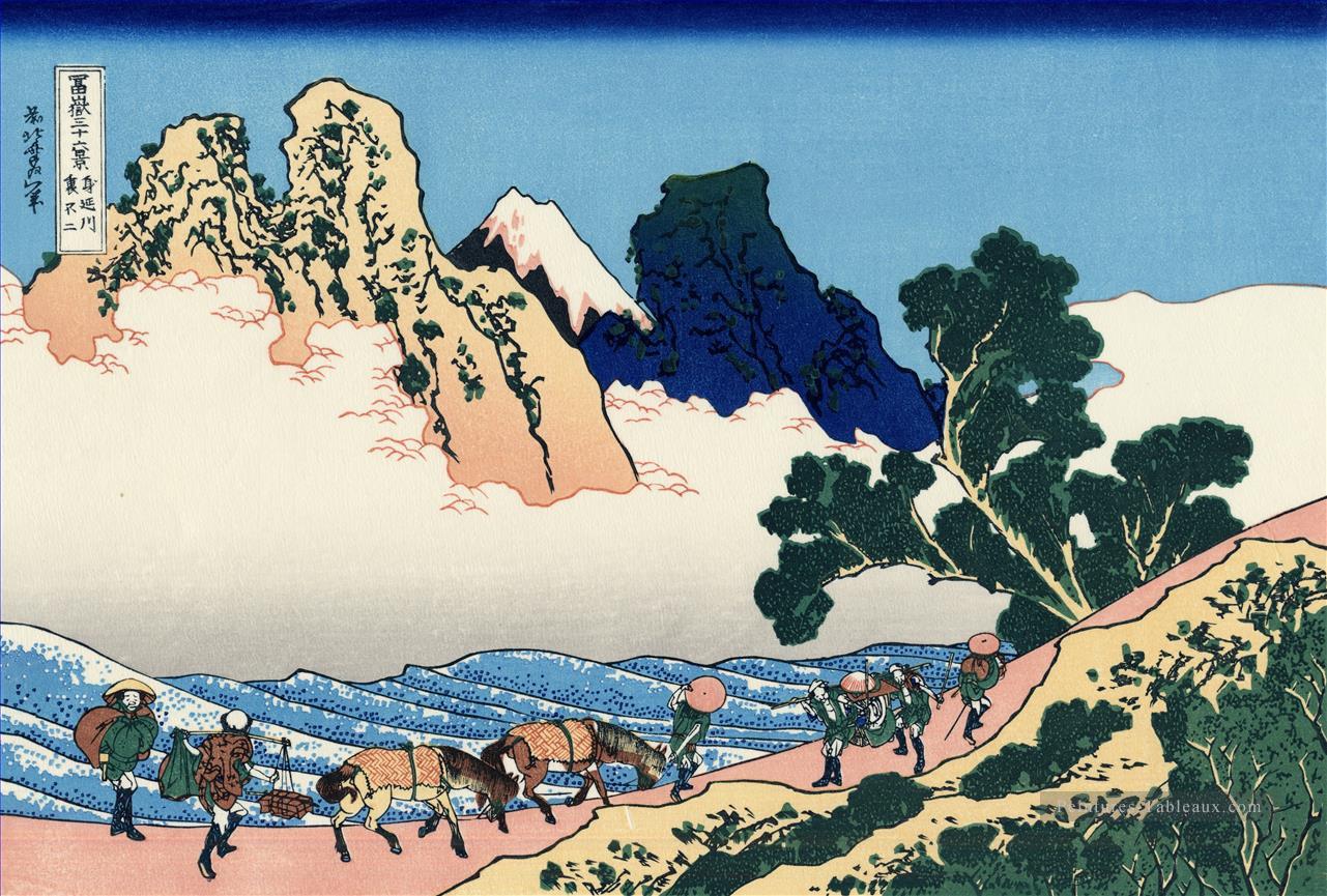 l’arrière du Fuji de la rivière Minobu Katsushika Hokusai japonais Peintures à l'huile